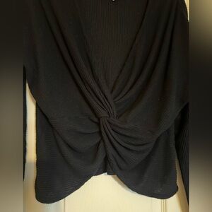 Candie's Black Twist Front Blouse